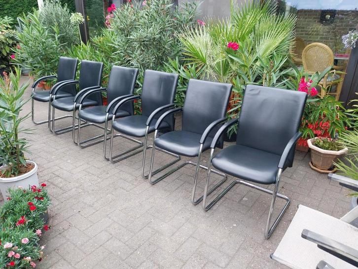 Set van 6 lederen.stoelen en andere, Huis en Inrichting, Stoelen, Zo goed als nieuw, Ophalen