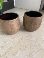 Goud bloempotten steen, Tuin en Terras, Bloempotten, Verzenden, Zo goed als nieuw, Steen