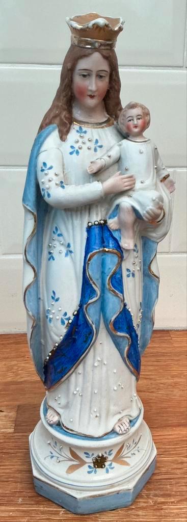 Biscuit porseleinen Mariabeeld., Antiek en Kunst, Antiek | Religieuze voorwerpen, Ophalen of Verzenden