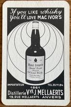 CARTE À JOUER WHISKY MAC IVOR'S/DISTILLERIE MELLAERTS/ANVERS, Enlèvement ou Envoi, Comme neuf, Carte(s) à jouer