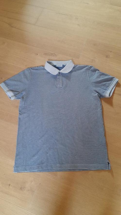 S. Oliver: Gestreepte herenpolo (Medium), Kleding | Heren, Polo's, Zo goed als nieuw, Maat 48/50 (M), Blauw, Ophalen of Verzenden