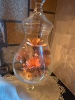 Decoratie bloem in vaas, Huis en Inrichting, Woonaccessoires | Vazen, Ophalen, Oranje, Minder dan 50 cm, Glas