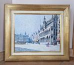 Grand Place Bruxelles, schilderij gesigneerd G. CAMBRAIS, Antiek en Kunst, Ophalen of Verzenden