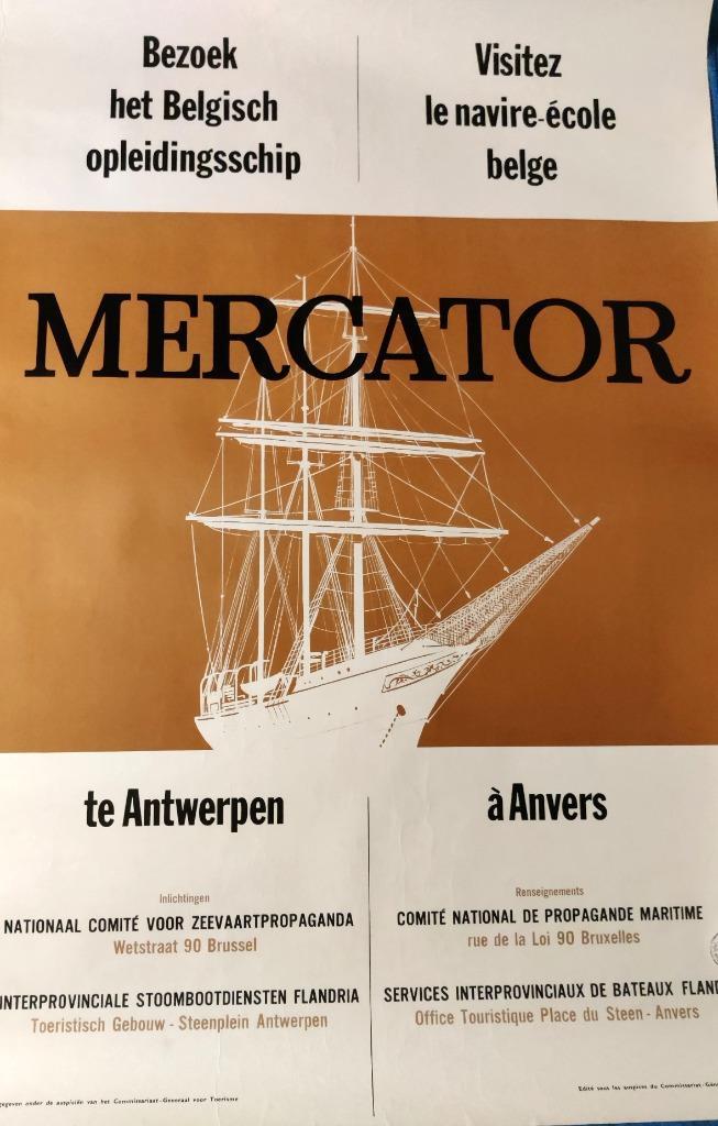 ANTWERPEN - Affiche MERCATOR, Verzamelen, Scheepvaart, Gebruikt, Overige typen, Zeilboot, Verzenden