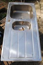 Evier inox 100 x 50, Ophalen, Gebruikt, 50 tot 100 cm, Minder dan 25 cm