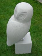 statue une chouette en polystone gris imitation pierre bleu, Animal, Pierre, Enlèvement ou Envoi, Neuf