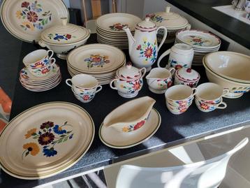 Boch la louviere servies met de hand geschilderd, Antiek en Kunst, Antiek | Servies compleet, Ophalen of Verzenden