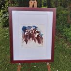 "People"  Gesigneerde monodruk. ingelijst 55 x 45 cm., Ophalen