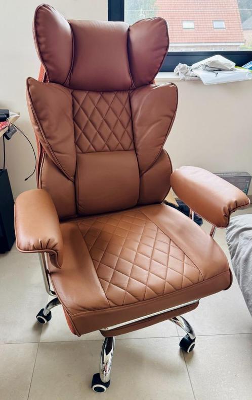 Bureaustoel / Relax - Kunstleer Bruin, Huis en Inrichting, Bureaustoelen, Zo goed als nieuw, Bureaustoel, Bruin, Ergonomisch, Gaming bureaustoel