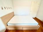 Lit complet Malm ikea + matelas acheté neuf, Maison & Meubles, Chambre à coucher | Lits, Enlèvement, Utilisé