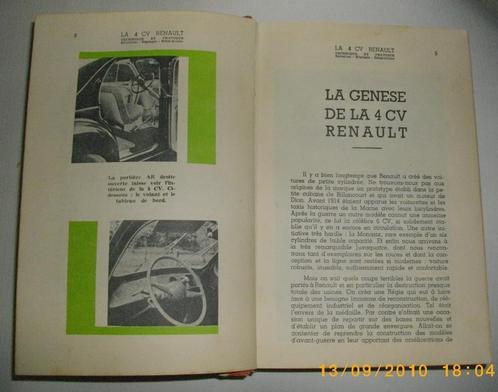 Livre pour réparation mécanique et carrosserie 4CV Renault, Collections, Marques automobiles, Motos & Formules 1, Utilisé, Voitures