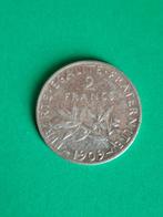 1909 France 2 francs en argent, rare, Envoi, France, Monnaie en vrac, Argent