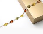 Bracelet en argent avec pierres d'ambre, Bijoux, Sacs & Beauté, Vert, Argent, Enlèvement ou Envoi, Avec pierre précieuse