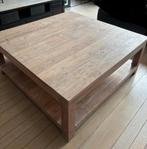 Dubbeldeck salontafel teak 110x110, Huis en Inrichting, Ophalen, Minder dan 50 cm, 100 tot 150 cm, 100 tot 150 cm