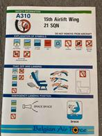 Safety card - A310 - Belgian Air Force, Comme neuf, Autres types, Enlèvement ou Envoi