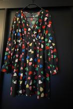 veelkleurige zwarte jurk, Verzenden, Zwart, Maat 46/48 (XL) of groter, Zo goed als nieuw