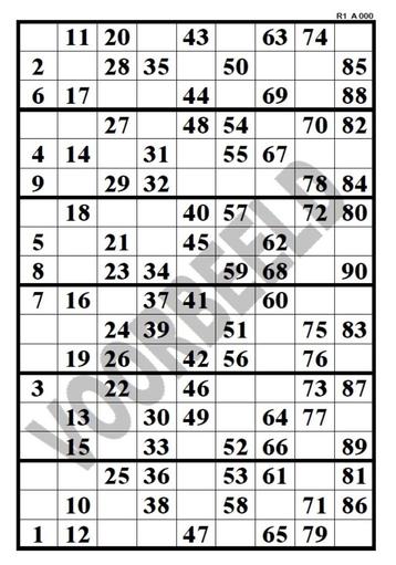 Kienkaarten, bingokaarten, kienbenodigdheden,... beschikbaar voor biedingen