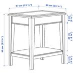 LIATORP TAFELTJE 57 X 40 CM. GRIJS/GLAS IKEA, Huis en Inrichting, Ophalen, Minder dan 50 cm, 50 tot 100 cm, 50 tot 75 cm