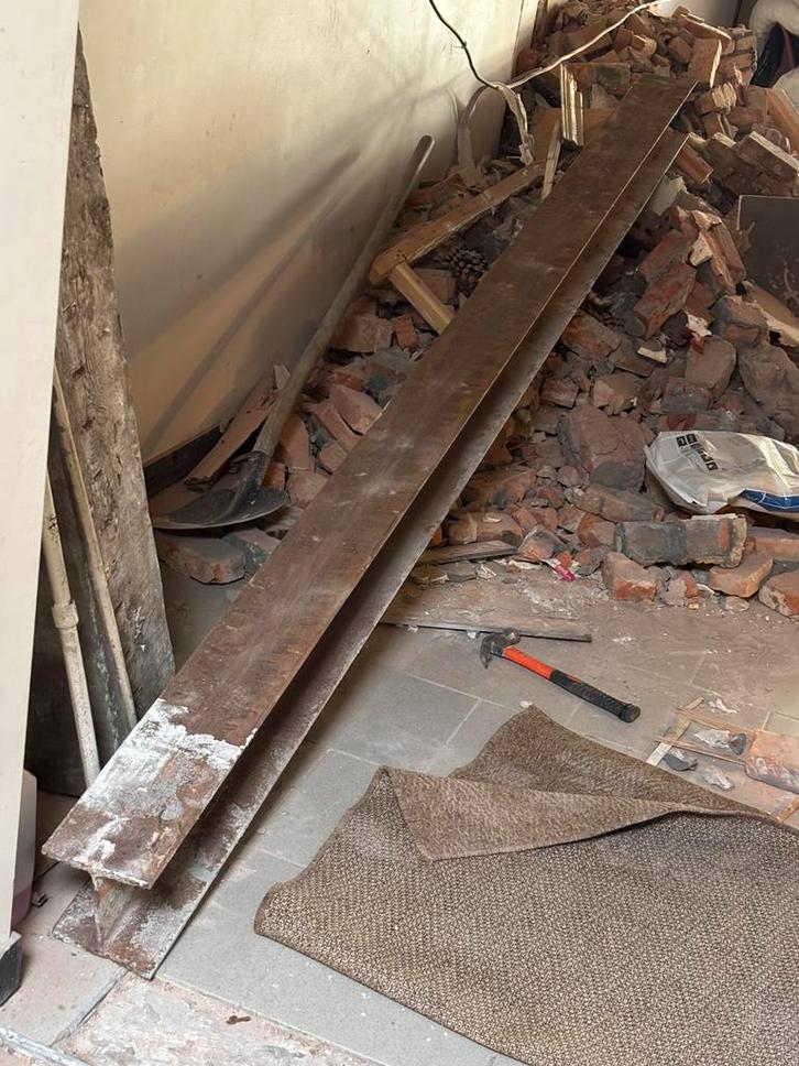 H Balk - Steunbalk voor Vloer 316 cm lang, Doe-het-zelf en Bouw, Metalen, Gebruikt, IJzer, Ophalen