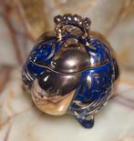 Coffret à bijoux vintage italien en céramique bleu cobalt, Envoi