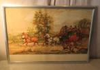 Belle gravure ancienne « Calèche avec chevaux » - 63x44, Enlèvement ou Envoi