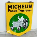 Emaille reclamebord Michelin Pneus Tracteurs, Verzamelen, Ophalen of Verzenden, Zo goed als nieuw, Reclamebord