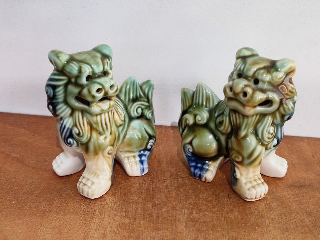 Koppel , set van 2 foo dogs , shisa honden leeuwen, Verzamelen, Beelden en Beeldjes, Ophalen of Verzenden, Zo goed als nieuw, Dier