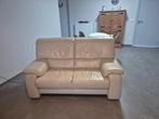 Leren 2-zit in goede staat, Maison & Meubles, Canapés | Salons, Banc droit, Comme neuf, Enlèvement, Cuir