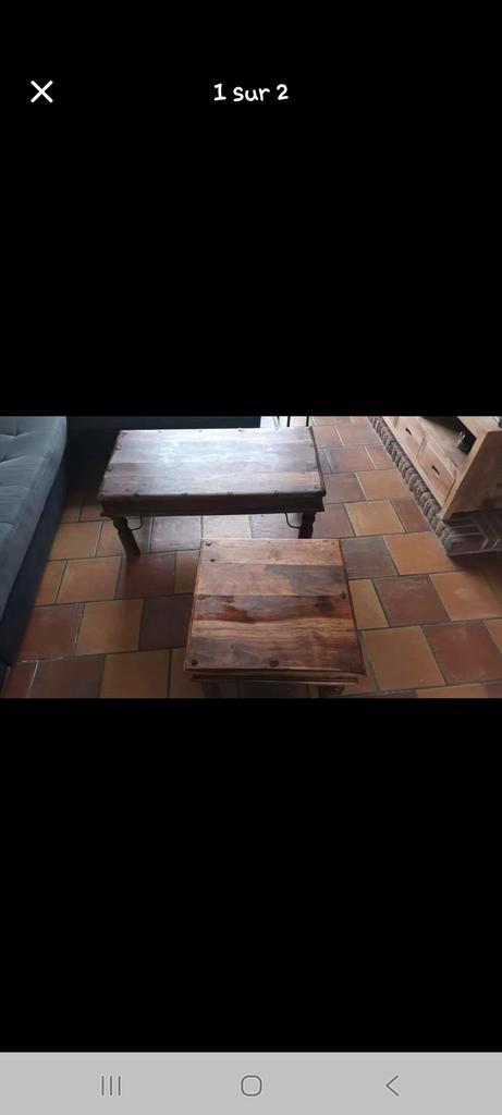 ensemble de table de salon, Huis en Inrichting, Tafels | Salontafels, Zo goed als nieuw, Teakhout, Ophalen