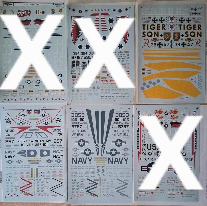 3 speciale stickervellen voor 1/48 F-4, Hobby en Vrije tijd, Modelbouw | Vliegtuigen en Helikopters, Nieuw, Vliegtuig, Groter dan 1:72
