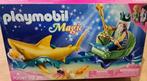 Playmobil magic: triton met gouden haai en koets (met doos), Kinderen en Baby's, Speelgoed | Playmobil, Ophalen, Gebruikt, Complete set