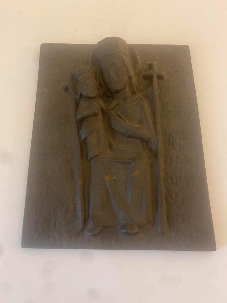 Gussplatte Mutter Gottes mit Kind Hofheimer Werkkunst Hans, Antiek en Kunst, Antiek | Brons en Koper, Brons, Ophalen of Verzenden