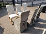 Stoelen met overtrek, Huis en Inrichting, Stoelen, Ophalen, Gebruikt, Hout, Vijf, Zes of meer stoelen