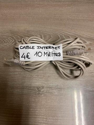 Internetkabel van 10 meter, prijs: 5€ beschikbaar voor biedingen