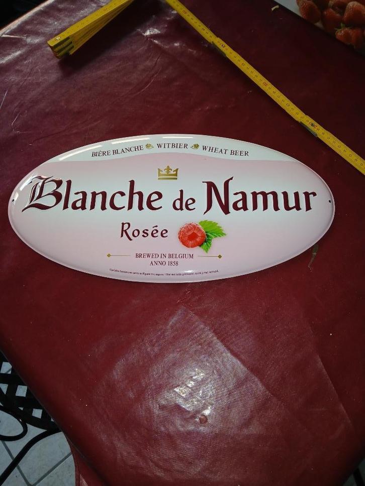 Nieuw klein BLANCHE DE NAMUR plaatwerk in perfecte staat, Verzamelen, Biermerken, Nieuw, Reclamebord, Plaat of Schild, Overige merken