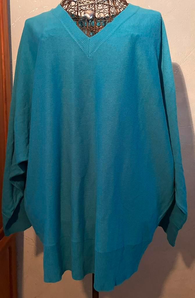 Bleu 50/52 mooie lichte trui in petrol, Kleding | Dames, Grote Maten, Gedragen, Trui of Vest, Overige kleuren, Ophalen of Verzenden
