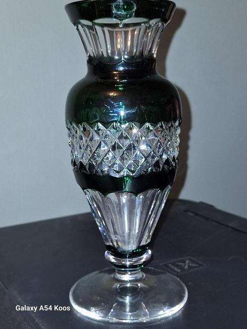 Deux vases Val Saint Lamber, Gary et Torsade en vert, Antiquités & Art, Antiquités | Verre & Cristal, Enlèvement ou Envoi