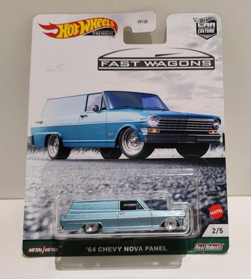 Hot Wheels '64 Chevy Nova Panel Fast Wagons (uit 2021)(2), Hobby en Vrije tijd, Modelauto's | Overige schalen, Ophalen of Verzenden