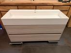 Badkamermeubel + Corian wastafel + spiegel (1m20 x 45 cm), Ophalen, Zo goed als nieuw, 25 tot 50 cm, 100 tot 150 cm