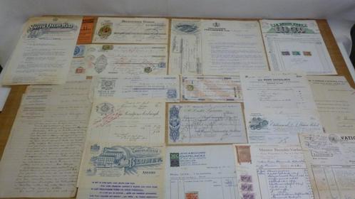 Lot van 24 verschillende facturen en cheques:1894 tot 1930., Antiek en Kunst, Antiek | Boeken en Manuscripten, Ophalen of Verzenden