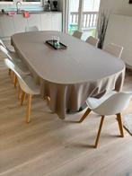 Tafel met stoelen, Huis en Inrichting, Tafels | Eettafels, Ophalen, Gebruikt, Vijf personen of meer, Ovaal