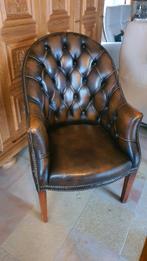 2 lederen Chesterfield clubzetels – perfecte staat, Huis en Inrichting, Ophalen, Zo goed als nieuw, Hout, Klassiek (Chesterfield)