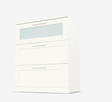 Commode blanche IKEA ( modèle brismnes) 3 tiroirs, 3 ou 4 tiroirs, 25 à 50 cm, IKEA modèle brismnes, Moins de 100 cm