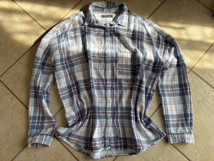 chemisier ample Mango - T. S - blanc rayures bleu foncé bleu, Kleding | Dames, Blouses en Tunieken, Gedragen, Maat 36 (S), Overige kleuren