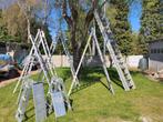 lot Aluminium prof. Combinatie Ladder | 1x prof.zwaar 3x 16, Doe-het-zelf en Bouw, Ladders en Trappen, Ophalen of Verzenden, Zo goed als nieuw