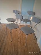 Jaren 50 formica stoelen (4) grijs of oranje., Ophalen, Overige kleuren, Gewoon mooi formica!!, Zo goed als nieuw