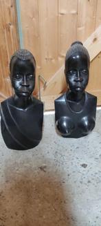 Set Bustes Ebène, Antiquités & Art, Art | Sculptures & Bois, Enlèvement