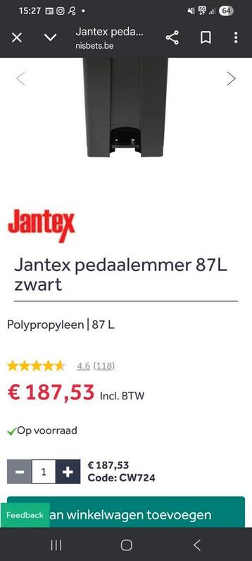 Pedal vuilbak Jantex beschikbaar voor biedingen