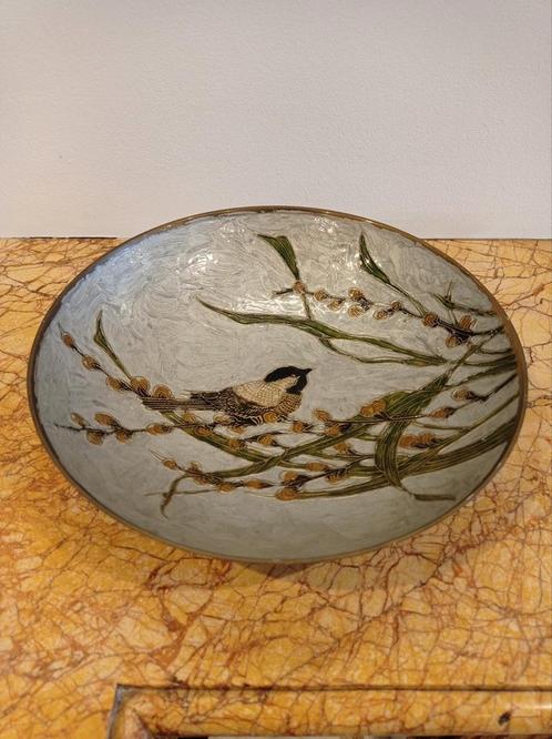 Indiase messing schaal cloisonné, Antiek en Kunst, Antiek | Schalen, Ophalen