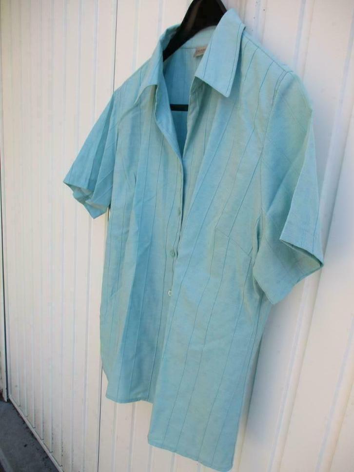 Blauw Turquoise hemd / blouse maat 48 - 50, Kleding | Dames, Grote Maten, Zo goed als nieuw, Blouse of Tuniek, Blauw, Ophalen of Verzenden